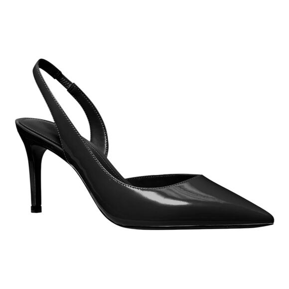 Michael Kors Women's Alina Flex Slingback Kitten Heel Pumps Black Size 8 1/2 - Picture 1 of 3